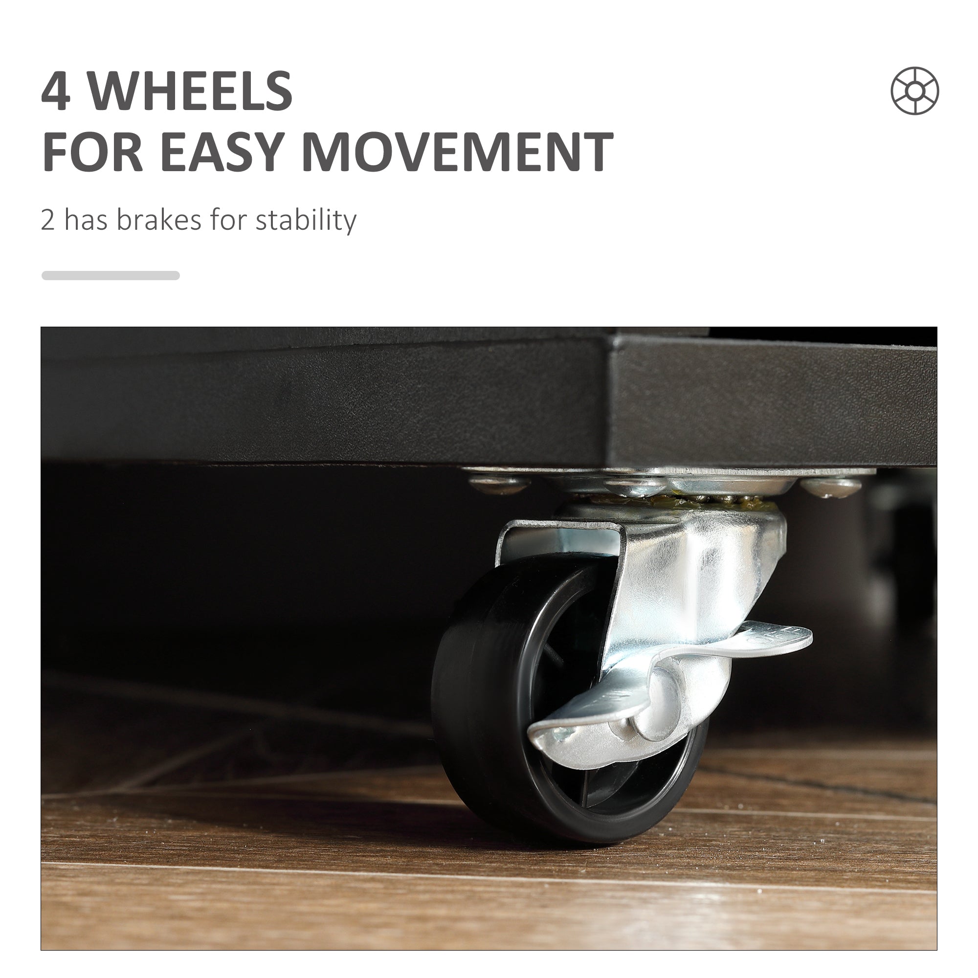 Vinsetto Seven-Drawer Filing Cabinet, with Wheels - Black